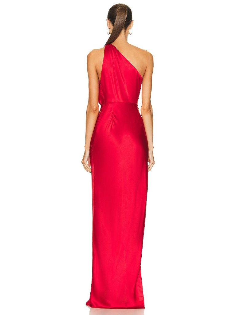 The Sei For Fwrd Womens Drape Gown In Scarlet 10 New Long Maxi Dress — image 2 of 8